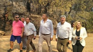 İYİ PARTİ HEYETİ MARMARİS YANGIN BÖLGESİNDE