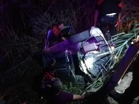 Sulama kanalına devrilen otomobilin sürücüsü yaralandı